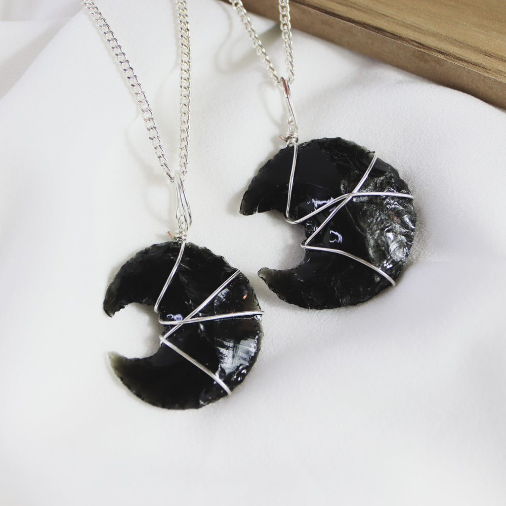 Obsidian hot sale stone pendant