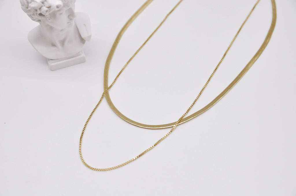 18K Gold Plated Layering Cuban Chains