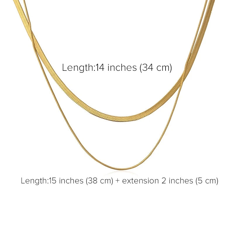 18K Gold Plated Layering Cuban Chains