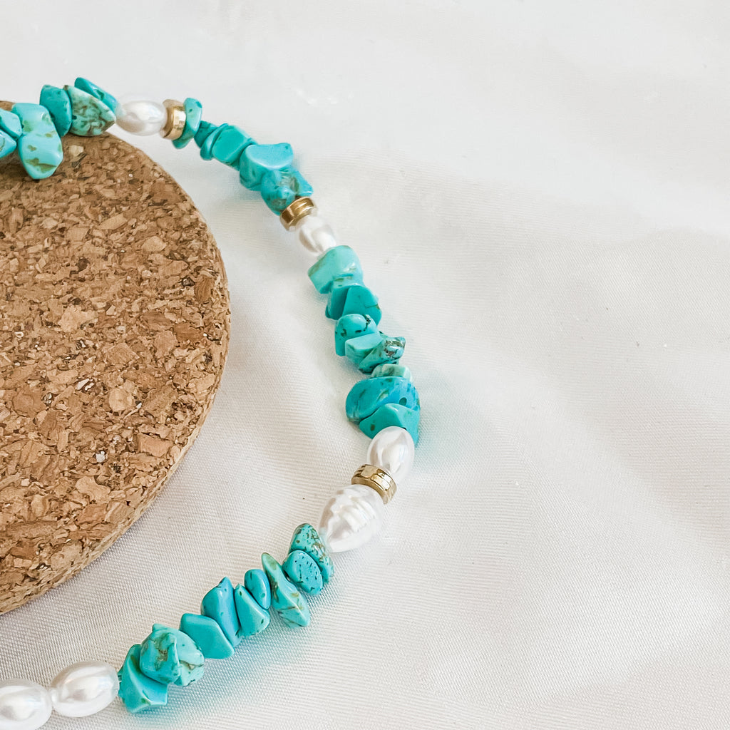 Turquoise Chips Necklace - 100% Natural Healing Stone