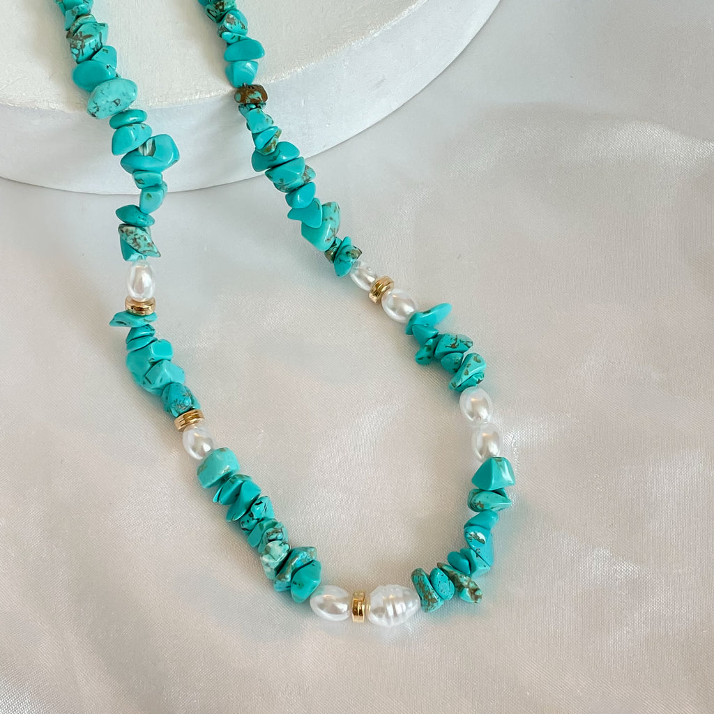 Turquoise Chips Necklace - 100% Natural Healing Stone